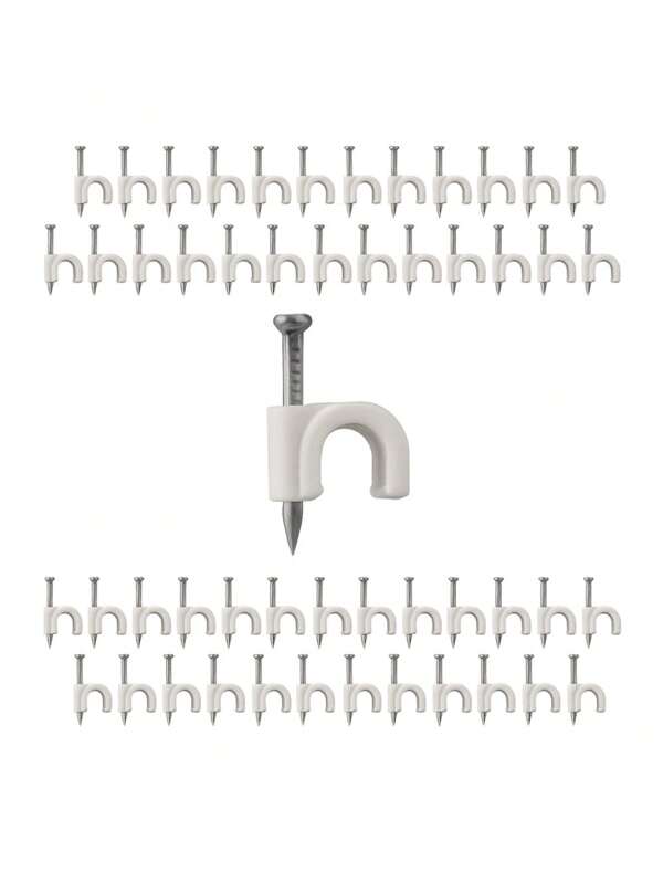 10 Pacotes Com Fixadores De Fios E Cabos Paralelos Coaxial Branco 10mm 500un