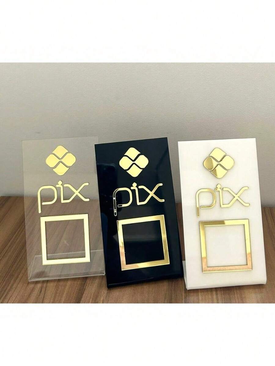 Pix QR Code Acrylic Display Board For Shop Hall Restaurant Counter