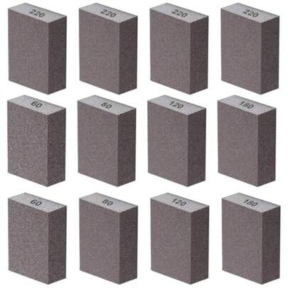 12Pack Sandpaper Blocks 60 80 120 180 220 Grit Drywall Wood Metal Craft Sanding Sponge Set