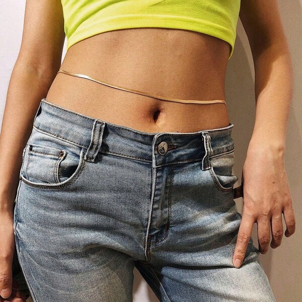 1pc Sexy Minimalist Snake Chain Waist Chain, Waist Belt For Bikini