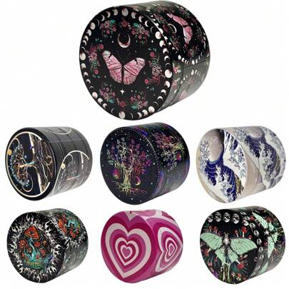 1 pieza Molinillo de aleación de zinc de 4 capas, Molinillo decorativo, Herramienta moledora de especias, Artículo esencial para el hogar, Molinillo de polvo de especias, Regalo para hombres y mujeres, Suministros para fiestas de Halloween y Navidad