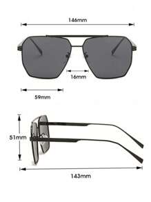 1 Stück retroer, unregelmäßig polygonaler Metallrahmen Doppelbrille, schmal gefasstes, aviator-artiges Brillenmodell für Frauen