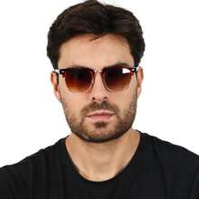 Óculos de Sol Masculino Unissex Meia-Armação Clássico Proteção UV400 Estilo Vintage Urbano Elegante Fashion