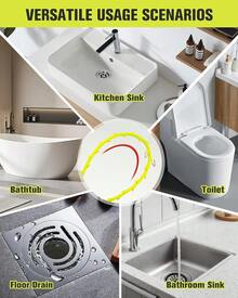 35Inch Drain Clog Remover, Drain Snake Hair Remover With Rotating Handle, Hair Catcher Drain Auger Cleaner & Plumbing Snake, Hair Cleaning Can Use On Most Drains, Sink Snake(6PCS)