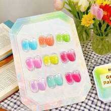 9-Grid Nail Gel Set, Gradient Solid Color Nail Polish, No Wipe, Gentle And Non-Damaging To Nail Edges, High Saturation Semi-Fluid Soft Nail Polish, Suitable For DIY Nail Art And Nail Salon Design, Back To School Gift, Wedding And Holiday Supplies - Multicolor - View 6