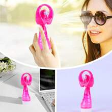 Compact Handheld Battery-Operated Personal Water Spray Fan - Available In Blue Or Pink - Ideal For Outdoor Activities, Travel, And Hot Weather Relief