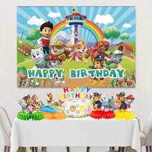 Paw Patrol 7pcs/9pcs Paw Patrol Honeycomb Party Decor Set - Birthday Table Centerpiece With Detachable Standees & Paper Base For Theme Celebration