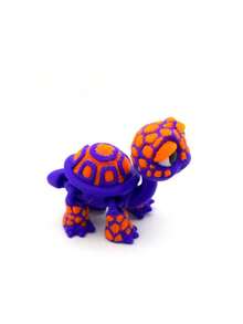 1 pièce Figurine de tortue debout articulée imprimée en 3D avec tête articulée et bras et jambes mobiles, coquille multicolore, figurine de décoration pour la maison, décoration de bureau, cadeau pour les amateurs de tortues, cadeau animal mignon