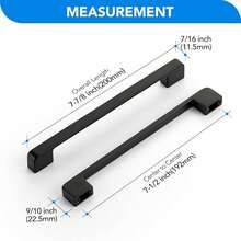 6pcs Black Aluminum Cabinet Handles - Solid American Style Kitchen Cabinet Pulls, Drawer Pulls With Mounting Screws - Polished Surface, Home Hardware Accessories - Black - View 11