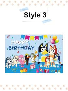 Bluey Bluey Birthday Background Cloth Decoration, Party Photography Cloth, Banner Poster, Photography Props, Perfect Party Birthday Decoration Background Cloth, Banner Photography Background, Birthday Party Decoration Photos, Booth Banner Props
