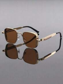 Gafas de moda elegantes y versátiles para la oficina y el transporte, con protección UV400 y estructura de metal cuadrada, ultraligeras