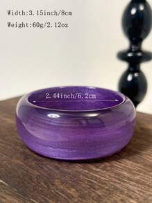 1pc Purple Pearlescent Asymmetrical Resin Bracelet, Lightweight & Durable Design Suitable For Daily Wear And Beach Parties, Versatile Accessory For All Seasons