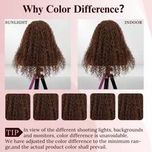 200% 密度假发，4x4 无胶蕾丝闭合假发，即插即用；5x5 蕾丝闭合假发；女士假发；巧克力棕色杰瑞卷发真人发混纺假发；13x6 蕾丝前假发；巴西原生发假发；深卷发；13x4 高透明蕾丝前假发；200% 密度，自然发际线，适合日常佩戴，优雅款式（8-34 英寸） - 棕色 - 查看 8