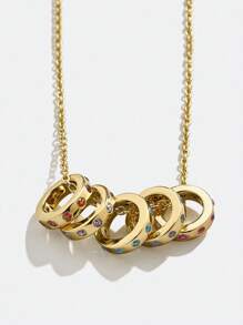 1pc Elegant Birthstone Women Gold Necklace, Fashion Pendant Necklace, 1-4 Pcs Customized Accessories Necklace, High Color Fastness, Low Allergen, Ideal Gift For Girlfriend, Mom, Family, Friend, Daughter For Anniversary, Valentine's Day, Mother's Day, Birthday, Graduation, Daily Wear, Wedding, Party