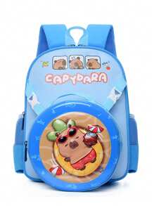 1 pieza Nueva mochila de alta gama para niña con diseño lindo de capibara de nailon, nuevo bolso de moda, combinación de colores frescos y estimulantes, estilo juvenil de niña, correas ajustables, casual y de moda, muy adecuado para salir y también como regalo para amigos