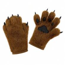 Simulation Animal Paw Plush Cushion Cat Paw Gloves Cosplay Comic Exhibition Props Cat Paw Cartoon Handmade Cat Paw - màu nâu - Xem 3