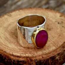 Vintage Band Ring With Inlaid Red Resin, Multiple Sizes Available, Suitable For Men And Women Daily Wear - Multicolor - View 3