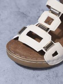 女士软底厚底铆钉镂空拖鞋，格子闪光优雅，适合派对、学校、运动、海滩、波西米亚风、休闲、可爱、婚礼、性感夜总会、户外派对、办公室、婚礼、假日、夏季 - 米色 - 查看 4