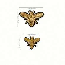 10个/包金色蜜蜂卡通昆虫缝纫装饰补丁 - 黑色 - 查看 5