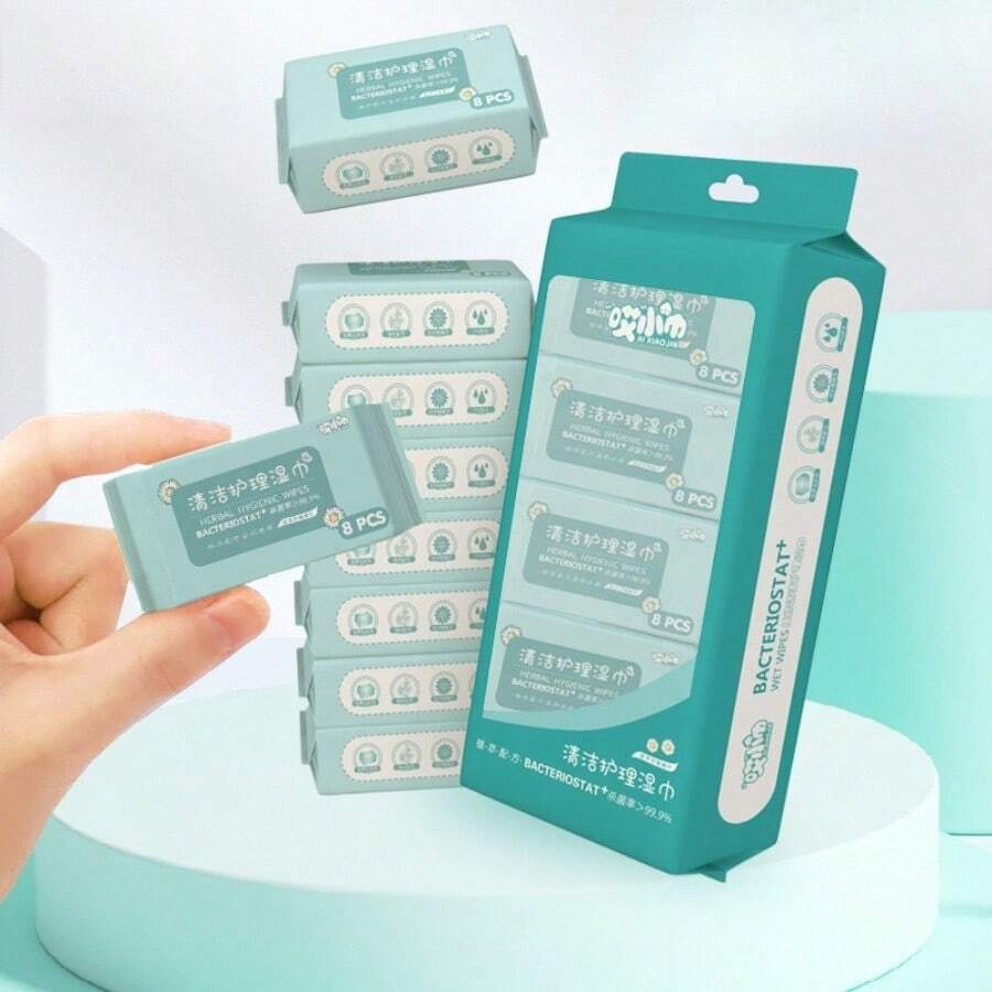 8pcs/Pack Daily Cleansing Wet Wipes, Suitable For Hand & Face Cleaning, Christmas & New Year Gift