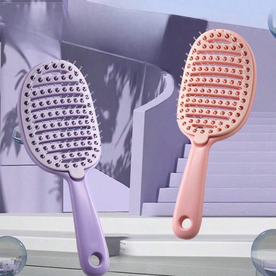 蓬松双排发刷，带头皮按摩气垫，适用于头发造型和清洁