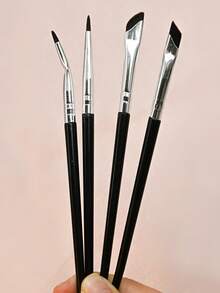 YISE 7-Piece Eye Makeup Brush Set, Including Slanted Eyeliner Brush, Pointed Eyeliner Brush And Eyebrow Brush, Ideal For Eyebrows, Eyeliner And Eye Shadow To Create Enchanting Eye Makeup,Eyebrow Brush,Eyeshadow Brush,Spoolie,Spoolie Brush - Black - View 3