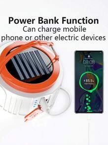 1 pieza Luz solar LED para acampada, Farol solar portátil recargable para acampada, Lámpara de iluminación exterior con función de carga para teléfono móvil, Lámpara de emergencia multifuncional - Luz LED para carpa con panel solar de estilo aleatorio para TODOS los pedidos