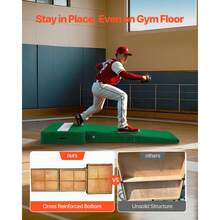 Pitching Mound, Portable Baseball Pitcher's Mound, 77 In Indoor Outdoor Pitching Practice And Training Equipment, Softball Pitching Aids With Antifade Turf, Pitching Rubber, Carry Handles - 77 In - View 5