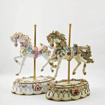 Exquisite Wooden Horse Music Box, Elegant European Style, Graduation Gift, Festival, Birthday Party, Home Decor