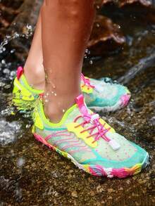 1 Pair Women's Beach/Water/Outdoor/Sports/Fitness/Running Shoes, Quick-Dry - Fluorescent Green - View 1