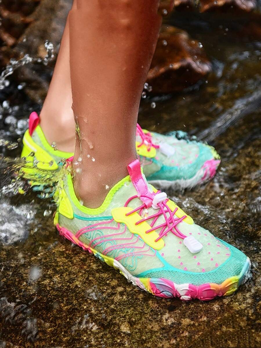 1 Pair Women's Beach/Water/Outdoor/Sports/Fitness/Running Shoes, Quick-Dry - Fluorescent Green - View 1