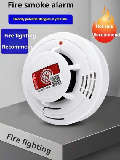 [Smart Dual Sensor] Home Alarm, Fire & Carbon Monoxide Dual Detection, Wireless No Wiring Voice & Light Alarm, 10-Year Battery, Fire Certified