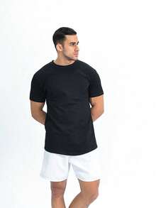 CAMISETA LONG LINE - Preto - Visão 6