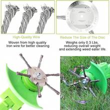 Universal Steel Wire Trimmer Head Replacement – Heavy-Duty  Brush Cutter Attachment For Electric & Cordless String Trimmers, Fits 5mm Shaft, Ideal For Grass, Moss & Rust Removal