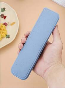 1pc Portable Cutlery Box, Small & Medium Size Makeup Brush, Knife, Fork, Spoon, Chopsticks Box, Pencil Box With Lid, Colorful Storage Box, Essential Travel Cutlery Set, Suitable For Halloween, Christmas Gifts