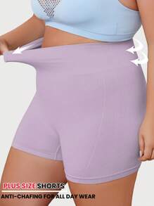 1 Piece Of Random Color Plus Size Women's Seamless High Waist Hip Lift Yoga Shorts, Comfortable And Soft, Non-Slip, Anti-Skirt, Non-Curling Bottoming Boxer Shorts