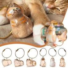 Süße Katzen-Pelz Aufbewahrungskette als Schlüsselanhänger, tragbare Souvenirs kleine Dekorationen, handgemachter Schlüsselanhänger DIY Schlüsselanhänger Zubehör für Schule