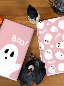 2 piezas Toallas de 15.7" X 23.6" con diseño de bloque de color y patrón de fantasma "BOO", toallas de cocina para festivales, toallas de mano para decoración del hogar, aptas para cocina, baño, limpieza de hornear, decoración de Halloween