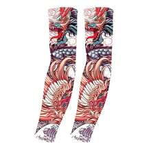 meetsunny 1 Cặp ống tay xăm hình độc đáo, thoáng khí, chống tia UV UPF 50+, dùng cho thể thao, nén nhẹ, phụ kiện cosplay hình rồng xương Nhật Bản. - Nhiều màu - Xem 17
