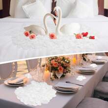 500/800/1500/2000 片白色布艺玫瑰花瓣桌面五彩纸屑美人鱼海滩派对婚礼派对中心装饰花瓶填充物过道鲜花装饰 - 白色 - 查看 4