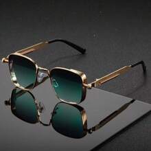 Gafas de moda elegantes y versátiles para la oficina y el transporte, con protección UV400 y estructura de metal cuadrada, ultraligeras