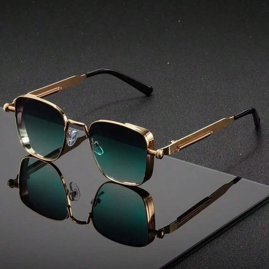 Lightweight Multi-Functional Business Elegant Metal Square Fashion Glasses For Office And Commute - Multicolor - View 1