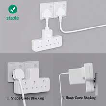 LIPWEL, Wall Expansion Plug, White.Modern Style, Three Sockets, One-Button Switch Control, With Powerindicator Light, With Door,Suitable For Power Strips And Powerexpansion Plugs In Homes, Offices Andkitchens. - UK Plug(220-240V) - View 4