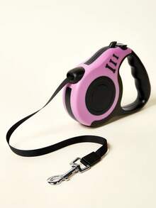 PETSIN Pet Traction Rope, Retractable Dog Leash With Bone Print Design - Pink - View 4