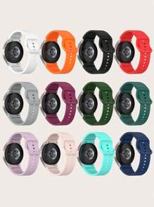 1pc Unisex Plain Quick Release Silicone Smartwatch Strap Compatible With Samsung Watch 7/6/5/4, Compatible With 40mm/42mm/43mm/44mm/45mm/46mm/47mm
