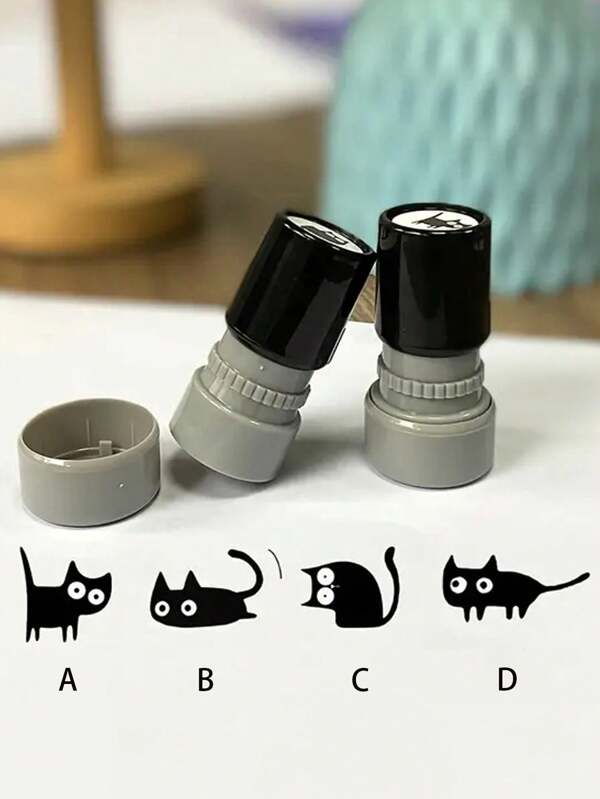 1 pièce Tampon de dessin animé mignon de chat, marque d'animal chat amusante et adorable, tampon de récompense pour enseignant, tampon d'impression d'animal pour que l'enseignant encourage les enfants, fournitures scolaires, rentrée scolaire