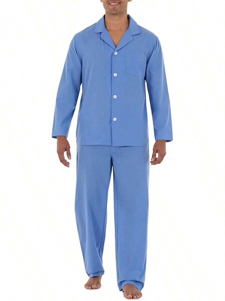 Men's Long Sleeve Broadcloth Pajama Set