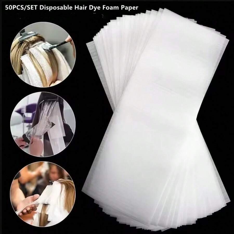 50片/100片一次性染发泡沫纸专业染发挑染条工具（11*25厘米）