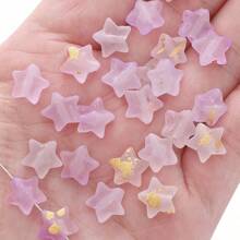 50 piezas Cuentas de estrella de acrílico elegantes, acabado brillante y mate, colores surtidos, adecuadas para hacer joyas DIY, pulseras y collares