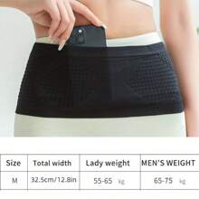 1pc Stealth Invisible Sports Waist Bag, Breathable With Diamond Pattern, Non-Shake Elastic Belt For Running & Fitness, Ideal For Hiking - Black, Fitness Waist Bag|Sleek Athletic Look|Lightweight Waist Pack, Gym Bag